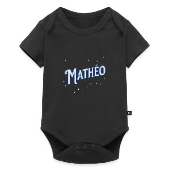 Noms Matheo personnalisés - Body à manches courtes Premium Bébé - noir - Devant