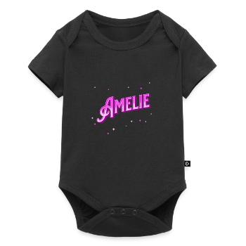 Amelie nom personnalisé - Body à manches courtes Premium Bébé - noir - Devant
