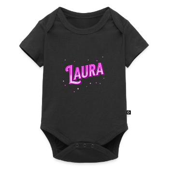Nom Laura personnalisé - Body à manches courtes Premium Bébé - noir - Devant