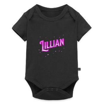 Nom de Lillian personnalisé - Body à manches courtes Premium Bébé - noir - Devant