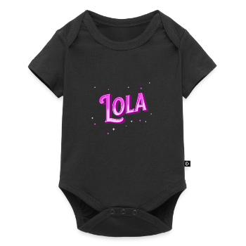 Nom Lola personnalisé - Body à manches courtes Premium Bébé - noir - Devant