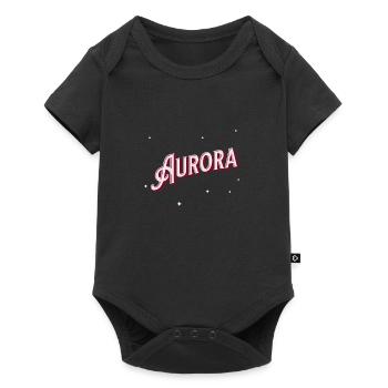 Aurora Namen personalisiert - Baby Premium Kurzarmbody - Schwarz - Vorne