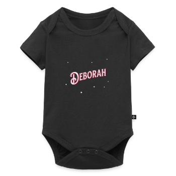 Deborah Namen personalisiert - Baby Premium Kurzarmbody - Schwarz - Vorne