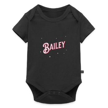 Bailey Namen personalisiert - Baby Premium Kurzarmbody - Schwarz - Vorne