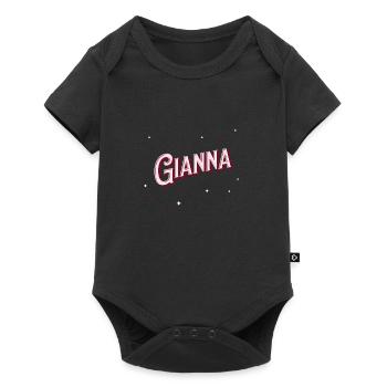 Prénom Gianna personnalisé - Body à manches courtes Premium Bébé - noir - Devant