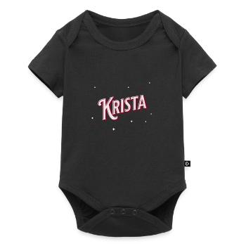 Prénom Krista personnalisé - Body à manches courtes Premium Bébé - noir - Devant