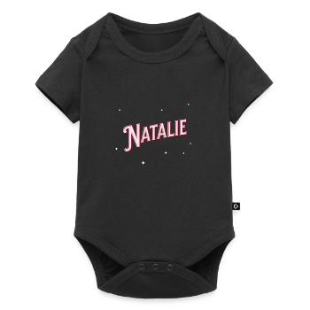 Le prénom de Natalie personnalisé - Body à manches courtes Premium Bébé - noir - Devant