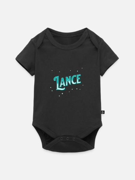 Lance Namen personalisiert - Baby Premium Kurzarmbody - Schwarz