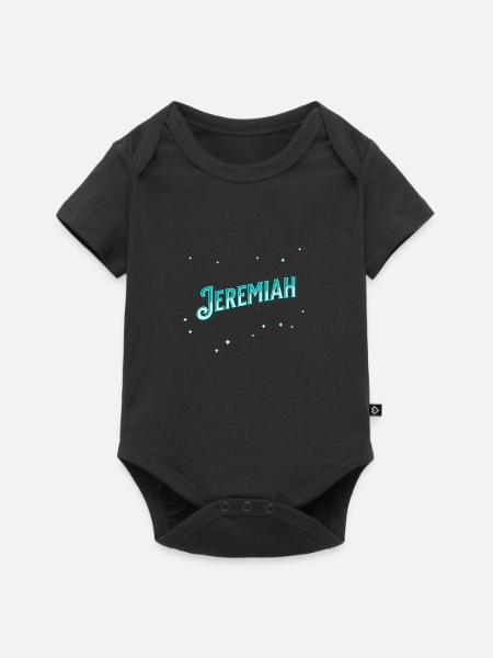 Jeremiah Namen personalisiert - Baby Premium Kurzarmbody - Schwarz