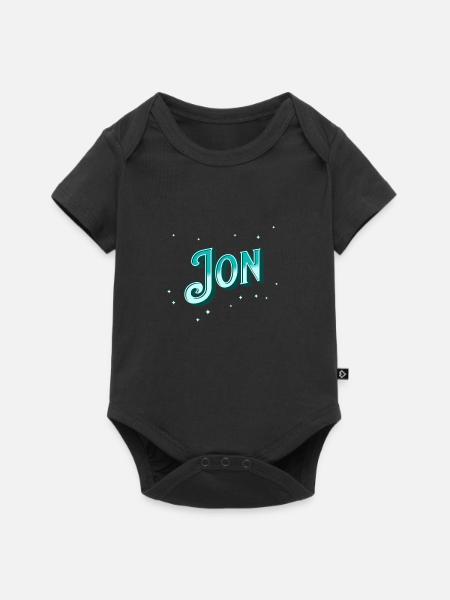 Jon Namen personalisiert - Baby Premium Kurzarmbody - Schwarz