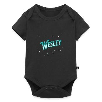 Wesley name personalized - Baby Premium short-sleeve bodysuit - black - Front