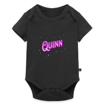 Nom Quinn personnalisé - Body à manches courtes Premium Bébé - noir - Devant