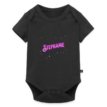 Le prénom de Stéphanie personnalisé - Body à manches courtes Premium Bébé - noir - Devant