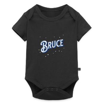 Bruce Namen personalisiert - Baby Premium Kurzarmbody - Schwarz - Vorne