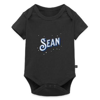 Sean Namen personalisiert - Baby Premium Kurzarmbody - Schwarz - Vorne