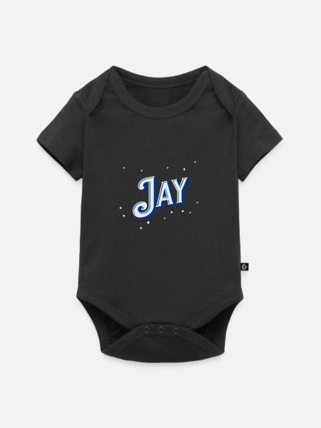 Jay Namen personalisiert - Baby Premium Kurzarmbody - Schwarz