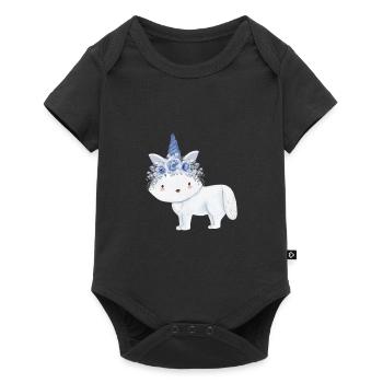 Cute arctic fox - Baby Premium short-sleeve bodysuit - black - Front
