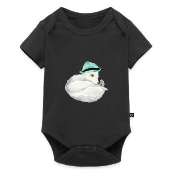 Cute arctic fox - Baby Premium short-sleeve bodysuit - black - Front
