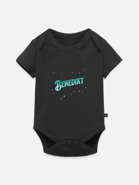 Benedikt Namen personalisiert - Baby Premium Kurzarmbody - Schwarz