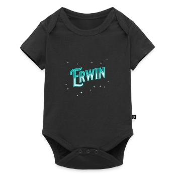 Erwin Namen personalisiert - Baby Premium Kurzarmbody - Schwarz - Vorne