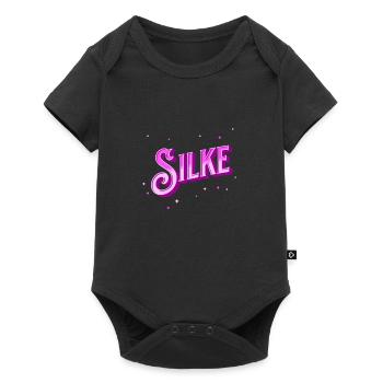 Silke Namen personalisiert - Baby Premium Kurzarmbody - Schwarz - Vorne
