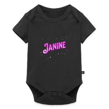 Janine name personalized - Baby Premium short-sleeve bodysuit - black - Front