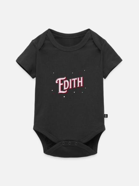 Edith Namen personalisiert - Baby Premium Kurzarmbody - Schwarz