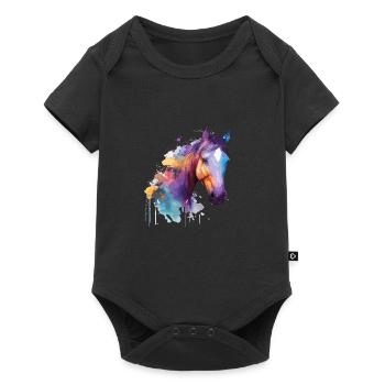 Joli cheval pour les amoureux des chevaux Coloré - Body à manches courtes Premium Bébé - noir - Devant