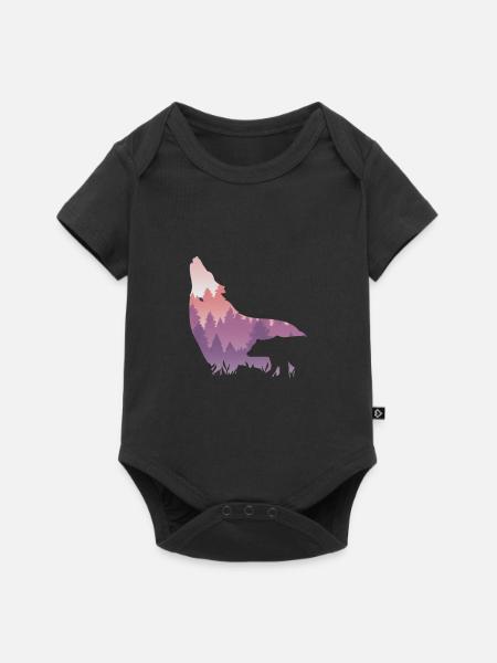 Timber Wolf - Baby Premium Kurzarmbody - Schwarz