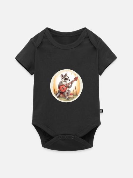 Opossum spielt Banjo - Baby Premium Kurzarmbody - Schwarz