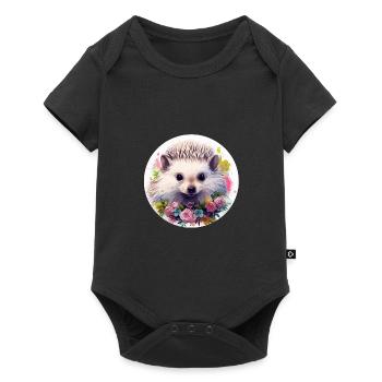 Süßer Igel - Baby Premium Kurzarmbody - Schwarz - Vorne