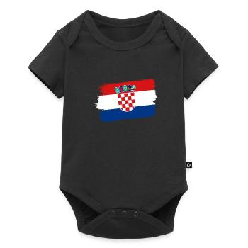 Croatia Flag Adriatic Zagreb Croatian Flag - Baby Premium short-sleeve bodysuit - black - Front