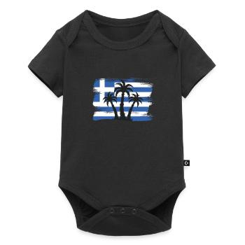 Drapeau de la Grèce Hellas Athènes Drapeau grec - Body à manches courtes Premium Bébé - noir - Devant