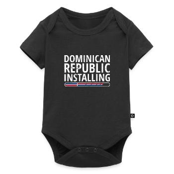 Dominikanische Republik Flagge Dom Rep Fahne Reise - Baby Premium Kurzarmbody - Schwarz - Vorne