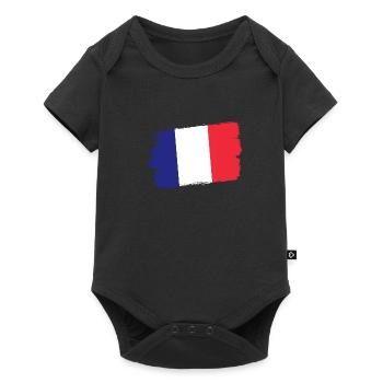 Drapeau de la France Look utilisé Drapeau de la France - Body à manches courtes Premium Bébé - noir - Devant