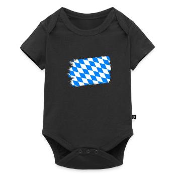 Bavaria Flag Used Look Bavarian Flag Vintage - Baby Premium short-sleeve bodysuit - black - Front