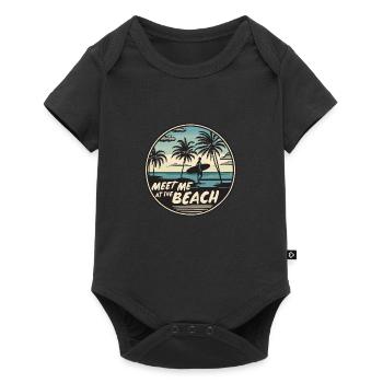 Meet Me At The Beach Surfer Girl Spruch Zitat - Baby Premium Kurzarmbody - Schwarz - Vorne