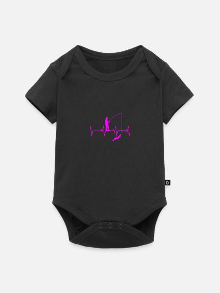 Angel Herzschlag - Baby Premium Kurzarmbody - Schwarz