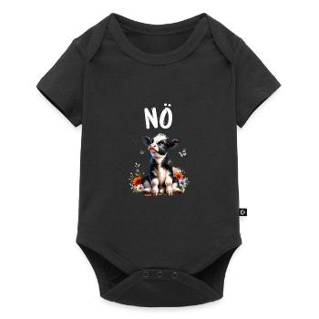 Vache disant non pour les garçons et les filles - Body à manches courtes Premium Bébé - noir - Devant