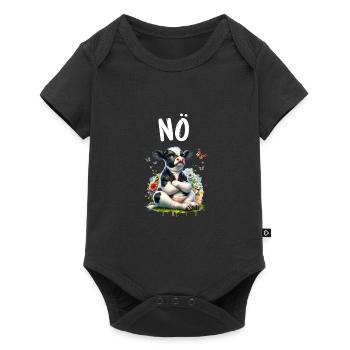 Vache disant non pour les garçons et les filles - Body à manches courtes Premium Bébé - noir - Devant