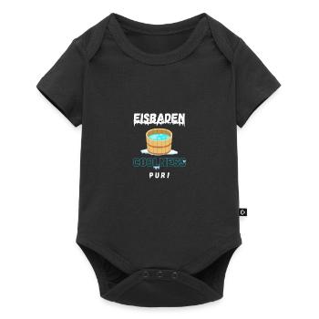 Eisbaden Ice bath baden ice bathing Kältebad kalt - Baby Premium Kurzarmbody - Schwarz - Vorne