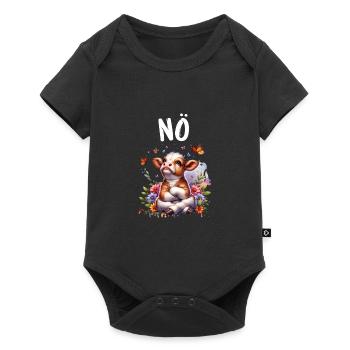 Vache disant non pour les garçons et les filles - Body à manches courtes Premium Bébé - noir - Devant