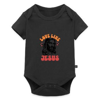 Love Like Jesus Retro 70s Style - Baby Premium short-sleeve bodysuit - black - Front