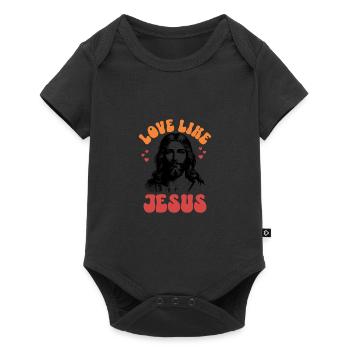 Love Like Jesus Retro 70s Style - Baby Premium short-sleeve bodysuit - black - Front