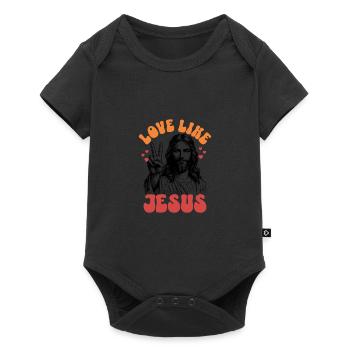 Love Like Jesus Retro 70s Style - Baby Premium short-sleeve bodysuit - black - Front