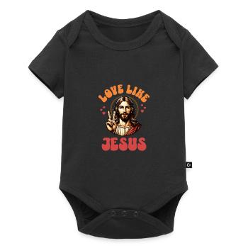 Love Like Jesus Retro 70s Style - Baby Premium short-sleeve bodysuit - black - Front