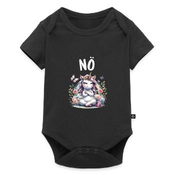 Licorne disant non Garçon et fille Créature mythique - Body à manches courtes Premium Bébé - noir - Devant