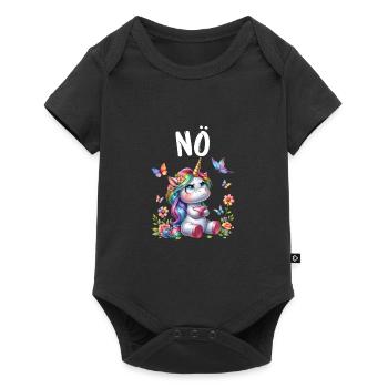 Licorne disant non Garçon et fille Créature mythique - Body à manches courtes Premium Bébé - noir - Devant