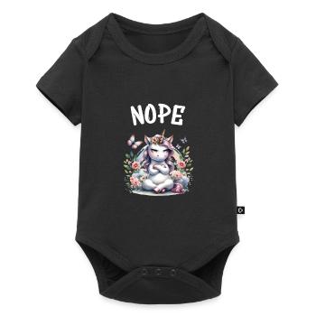 Licorne disant non Garçon et fille Créature mythique - Body à manches courtes Premium Bébé - noir - Devant