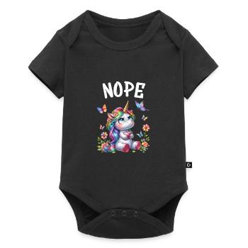 Licorne disant non Garçon et fille Créature mythique - Body à manches courtes Premium Bébé - noir - Devant